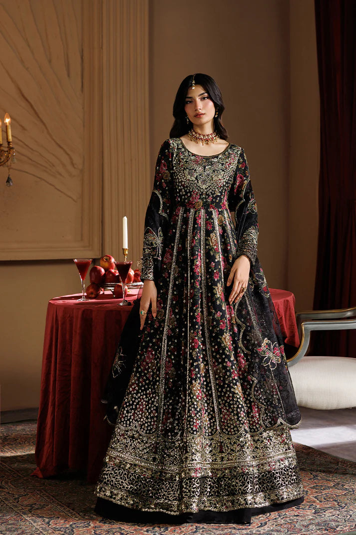 Emaan Adeel Chiffon Digital Print Party Wear Dress | Embroidered Pakistani Luxury Suit