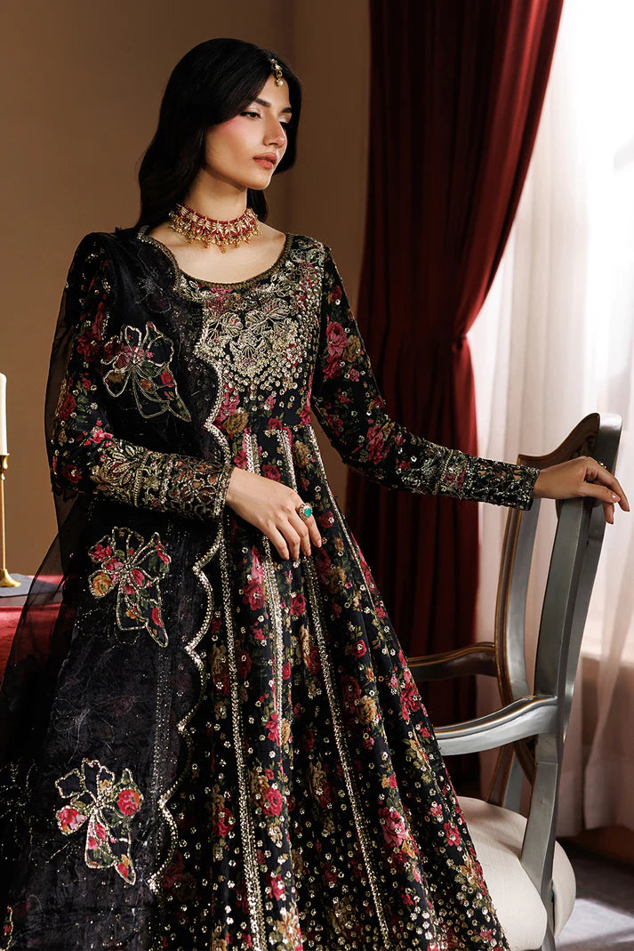 Emaan Adeel Chiffon Digital Print Party Wear Dress | Embroidered Pakistani Luxury Suit