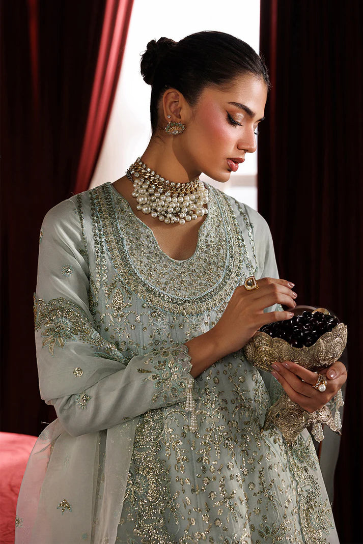 Emaan Adeel Organza Embroidered Party Wear Dress | Luxury Pakistani Designer Suit