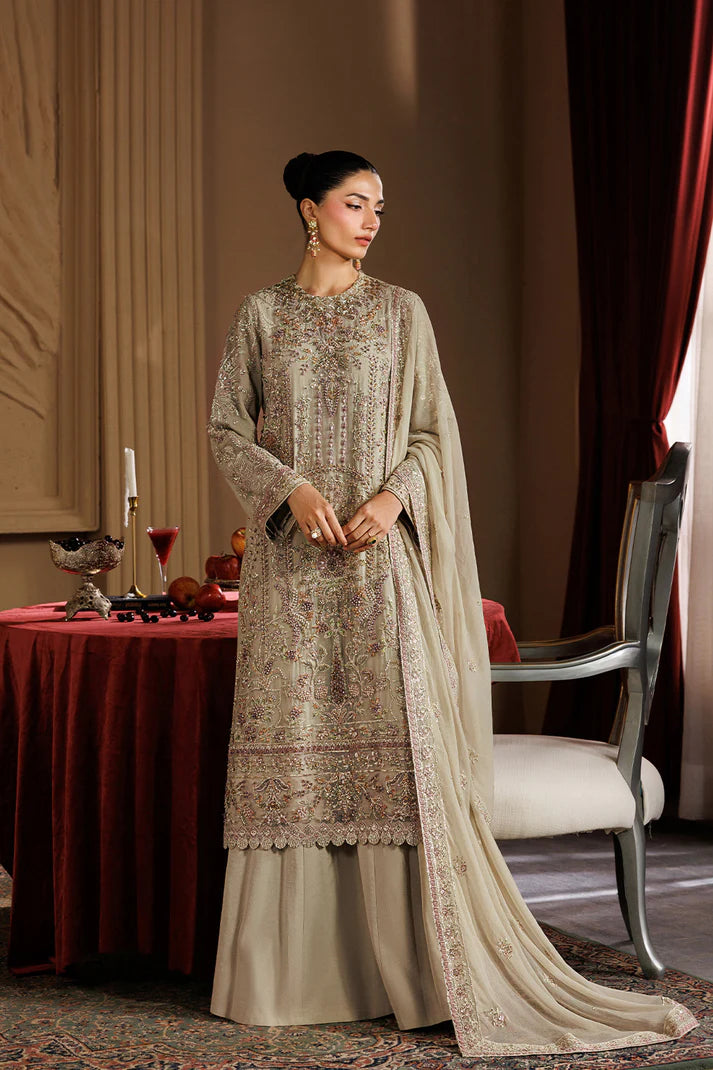 Emaan Adeel Chiffon Embroidered Party Wear Dress | Luxury Handmade Pakistani Suit
