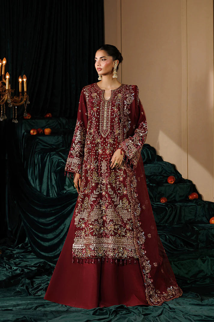 Emaan Adeel Organza Party Wear Dress | Handmade Embroidered Pakistani Luxury Suit