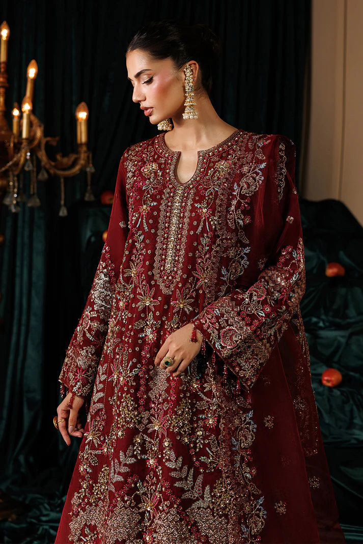 Emaan Adeel Organza Party Wear Dress | Handmade Embroidered Pakistani Luxury Suit