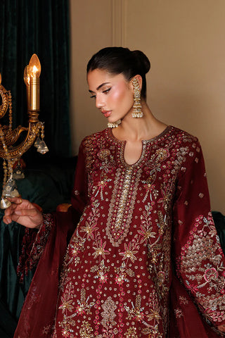 Emaan Adeel Organza Party Wear Dress | Handmade Embroidered Pakistani Luxury Suit