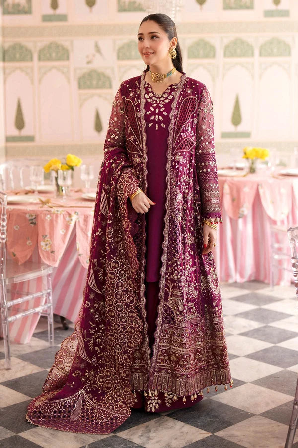Luxury Embroidered Chiffon Applique Formal Suit with Hand Embellishments