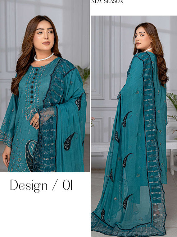 Alif Airjet Fancy Lawn Collection 2025 Vol-94 (Design-01)
