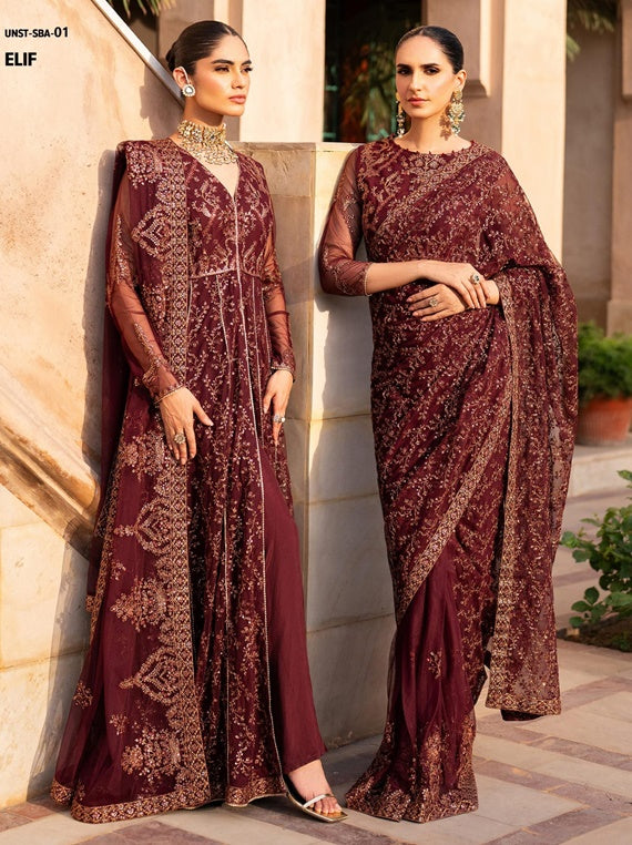 Sahiba By Zarif Net Collection 2025 (UNST-SBA-01 ELIF)
