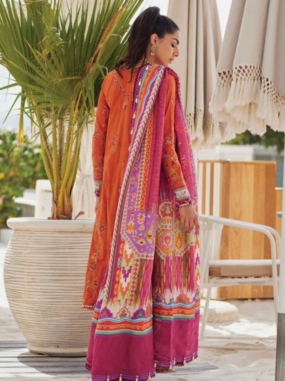WES By Farah Talib Aziz Luxury Unstitched Lawn Collection 2025 (FTA-01)