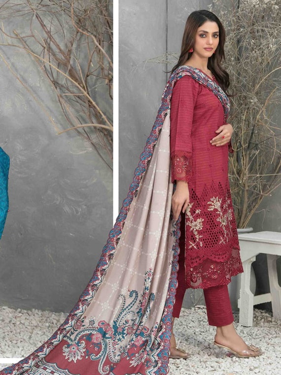 Dimah By Tawakkal Semi-Stitched Zari Khaddar Collection 2024 (D-1162)