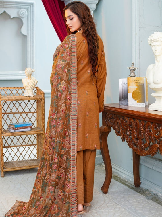 Dastan-e-Noori By 𝑴𝑨𝑵𝑰𝒁𝑨𝒀  Embroidered Karandi Collection (Design-01)