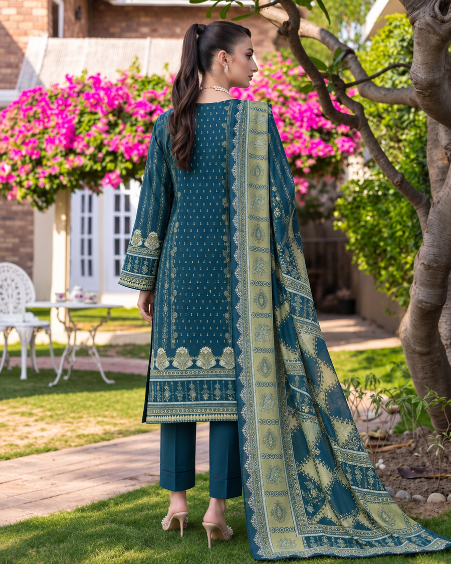 Rang By Motifz Digital Premium Printed Linen Suit with Linen Dupatta