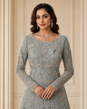 Silver Sage Handmade Cora Dabka Maxi Dress for Wedding – Ready to Wear