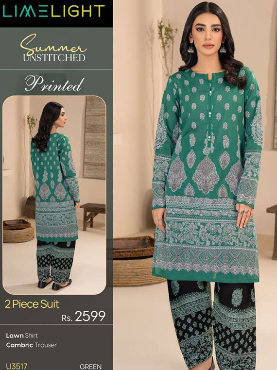 Limelight Printed Lawn Collection 2025 Vol-01 (U3517 Green)