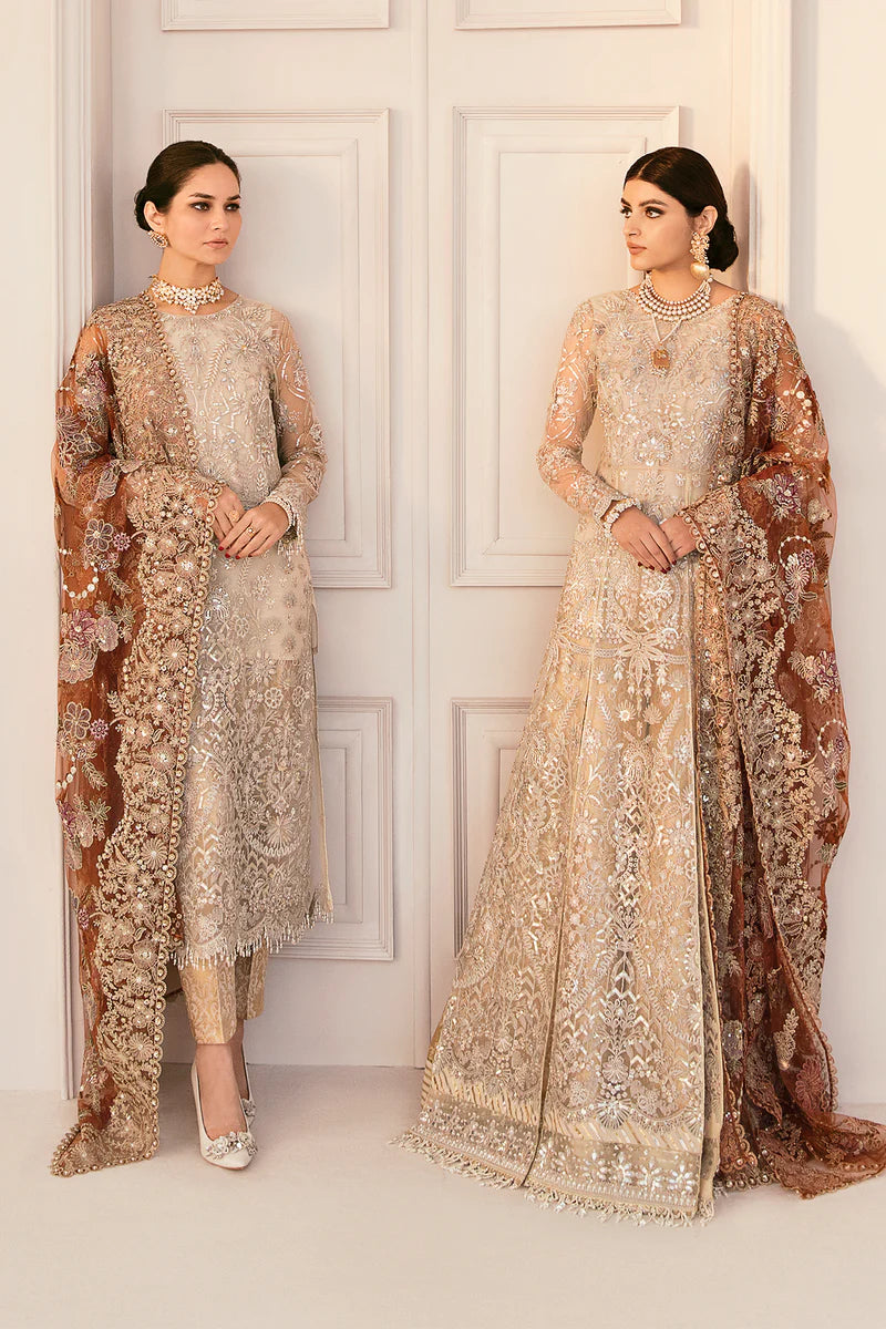 Luxury 10-Piece Hand Embroidered Net Suit | Front Hand Work, Net Dupatta & Dyed Jamawar Trouser – Unstitched Bridal & Formal Wear