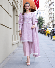 Alzohaib DHAGAKARI Digital Printed Embroidered 3 Piece Lawn Suit
