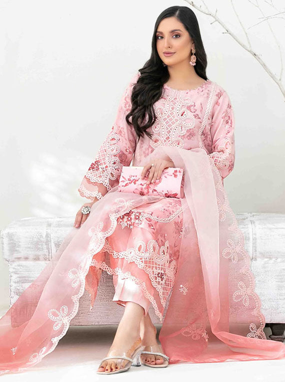 Yasna By Tawakkal Semi-Stitched Organza Collection 2025 (D-4029)