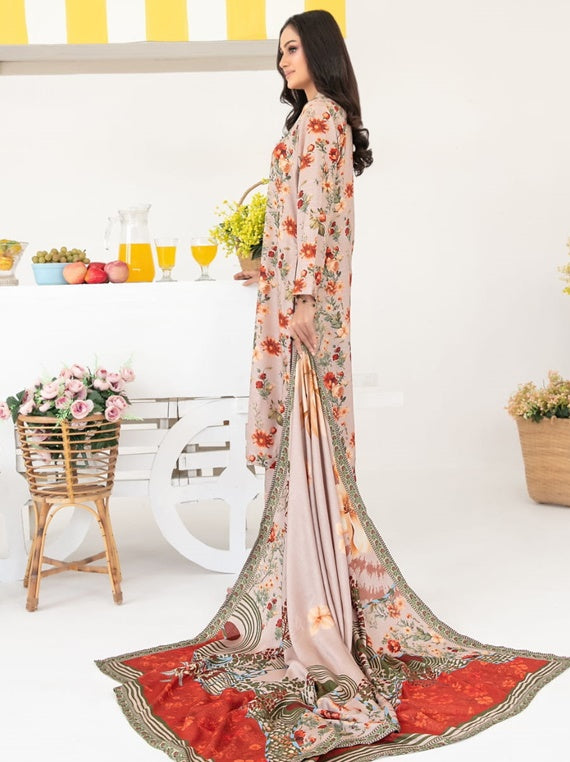Zurina Printed Leather Peach Collection 2025 by Tawakkal Fabrics (D-4477)