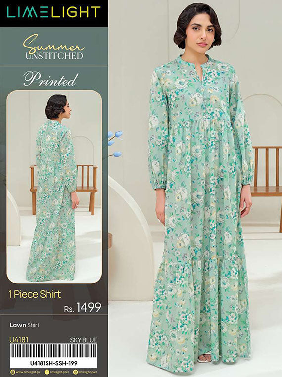 Limelight Printed Lawn Collection 2025 Vol-03 (U4181 Sky Blue)