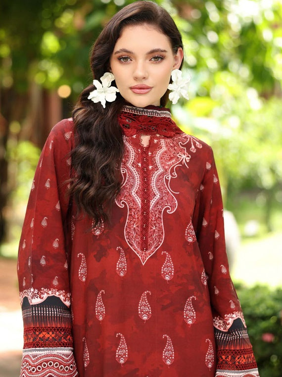 Daily delight by Nurèh Embroidered slub linen viscose collection (DD-18)