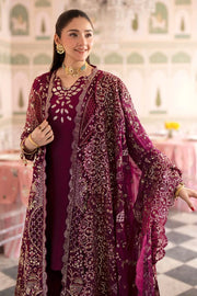 Luxury Embroidered Chiffon Applique Formal Suit with Hand Embellishments