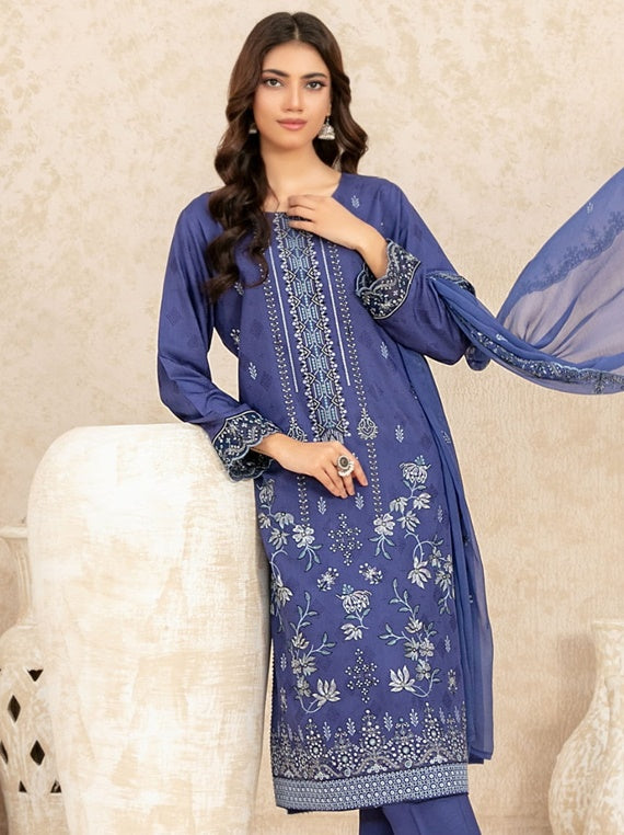 Noemi 3 Piece Un-Stitched Collection By Tawakkal Fabrics (D-4177)