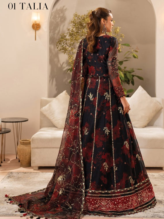 Alizeh Fashion Fleur Embroidered Chiffon Collection (01-Talia)