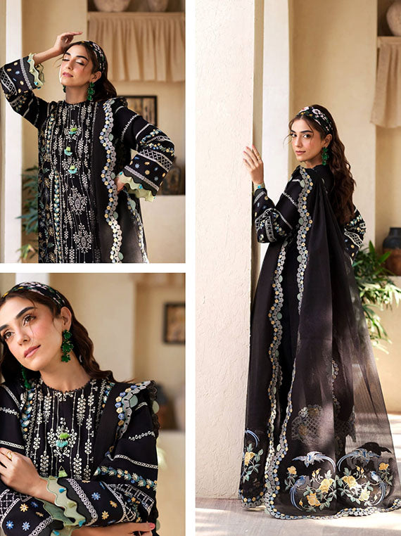 Maryam Hussain Luxury Lawn Collection2025 (L25-02 Dawn)