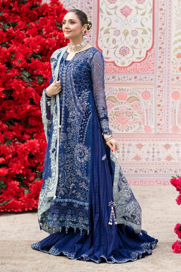 Luxury Embroidered Organza Cutwork Formal Suit with Chiffon Dupatta