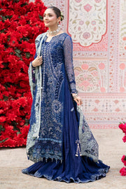 Luxury Embroidered Organza Cutwork Formal Suit with Chiffon Dupatta