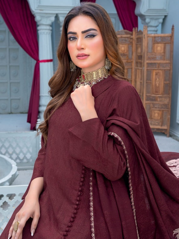 Nihal self jacquard peach Collection By Riaz Arts (D-02)