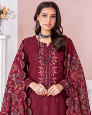 Riaz Arts Kamyar Luxury Winter Embroidered Wool Touch Peach Suit