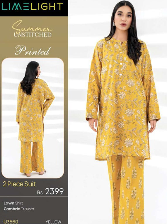 Limelight Printed Lawn Collection 2025 Vol-01 (U3560 Yellow)