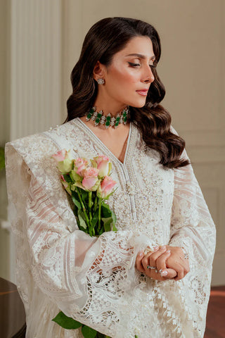 Luxury 11-Piece Embroidered Chiffon & Silk Suit | Handcrafted Front Panel, Organza Dupatta & Embroidered Trouser Border | Premium Festive Wear