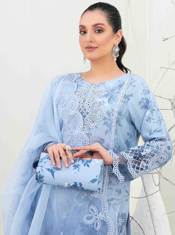 Yasna By Tawakkal Semi-Stitched Organza Collection 2025 (D-4033)