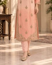 Peach Gold Handworked 3-Piece Ready to Wear Formal Suit