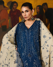 Riaz Arts Exclusive by Nurèh Embroidered Marina Suit with Embroidered Wool Shawl