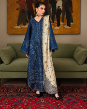 Riaz Arts Exclusive by Nurèh Embroidered Marina Suit with Embroidered Wool Shawl