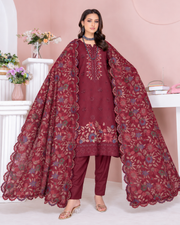 Riaz Arts Kamyar Luxury Winter Embroidered Wool Touch Peach Suit