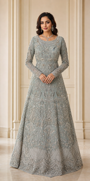 Silver Sage Handmade Cora Dabka Maxi Dress for Wedding – Ready to Wear