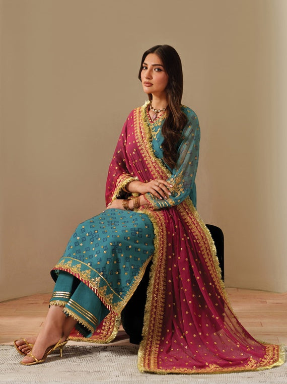 Alizeh Fashion Fleur Embroidered Chiffon Collection (02-Elaira)