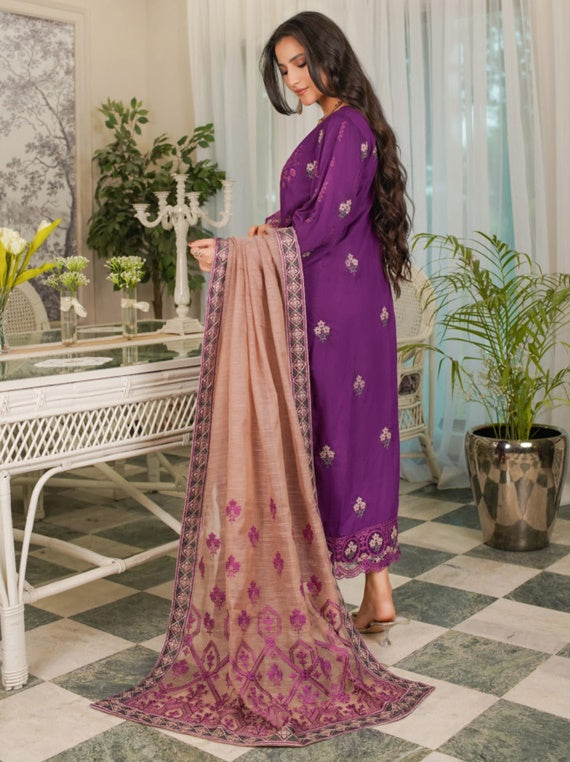 Manizay Sunehray Rang Premium Embroidered Viscos Collection (M-03)