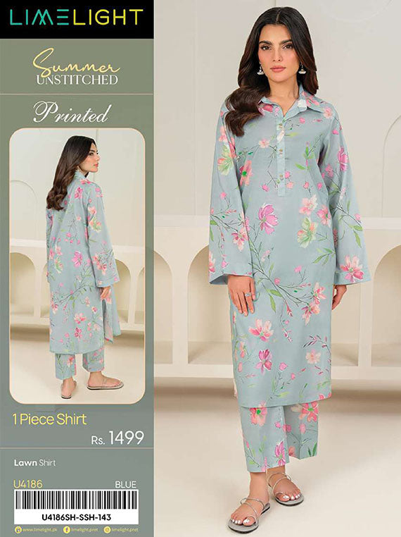 Limelight Printed Lawn Collection 2025 Vol-03 (U4186 Blue)