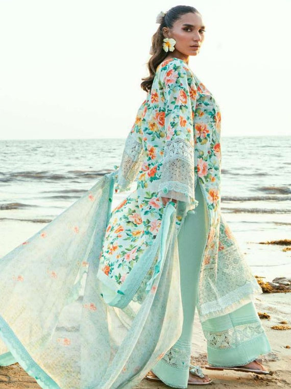 Lawnkaari Lawn Collection 2025 By Sidra Fahad (Carnation)