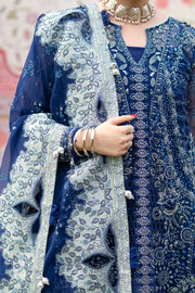 Luxury Embroidered Organza Cutwork Formal Suit with Chiffon Dupatta