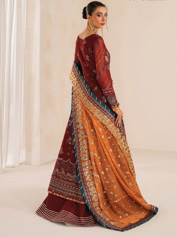 Xenia Luxury Embroidered Chiffon Unstitched Collection (FARIYN)