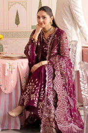 Luxury Embroidered Chiffon Applique Formal Suit with Hand Embellishments