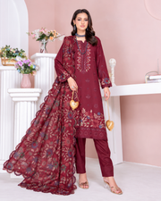 Riaz Arts Kamyar Luxury Winter Embroidered Wool Touch Peach Suit