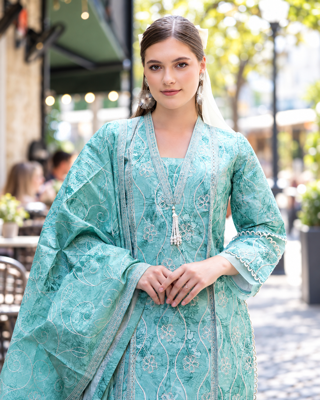 Alzohaib DHAGAKARI Digital Printed Embroidered 3 Piece Lawn Suit