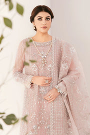 9-Piece Hand Work Embroidered Chiffon & Organza Unstitched Suit | Organza Neckline, Front & Back Patch, Dupatta Pallu | Embroidered Silk Trouser | Premium Women's Handcrafted Festive Wear