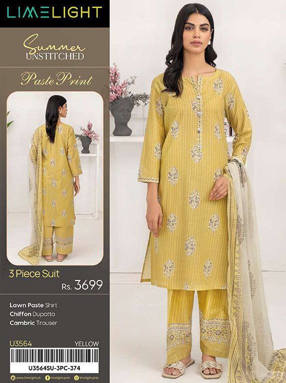 Limelight Printed Lawn Collection 2025 Vol-01 (U3564 Yellow)