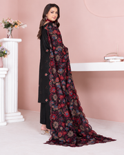 Riaz Arts Kamyar Luxury Winter Embroidered Wool Touch Peach Suit